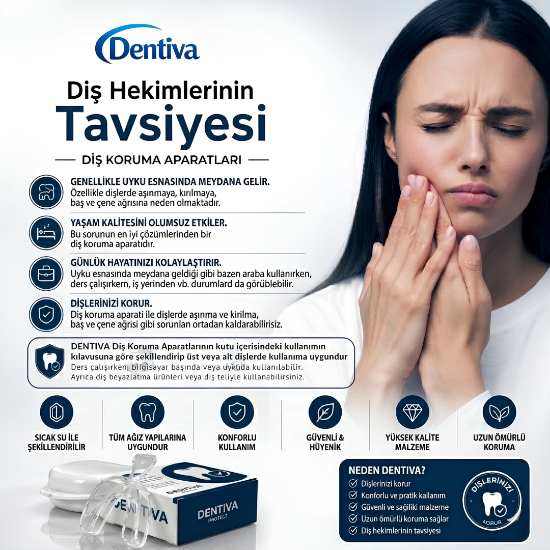Dentiva CE Belgeli Diş Sıkma Plağı