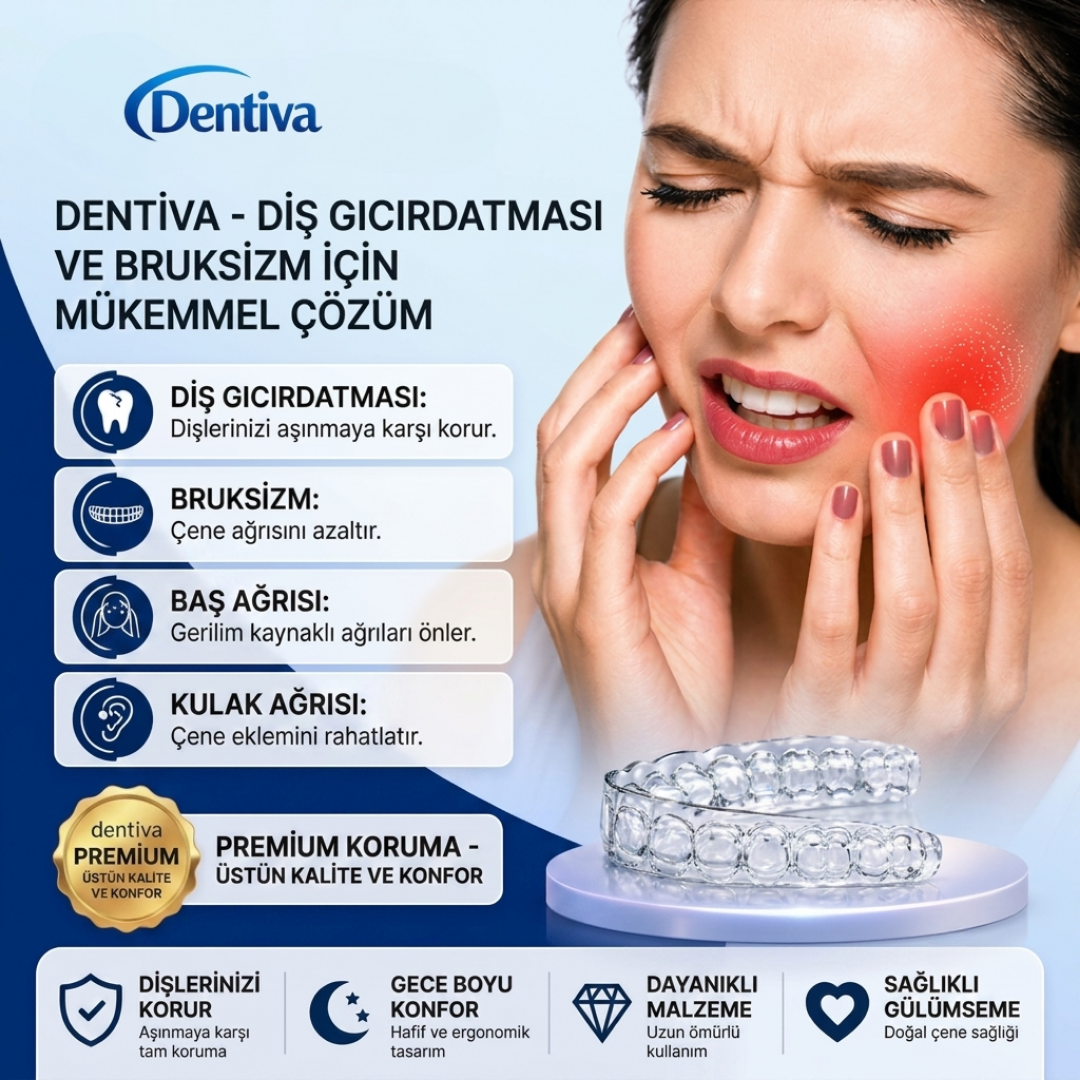Dentiva CE Belgeli Diş Sıkma Plağı